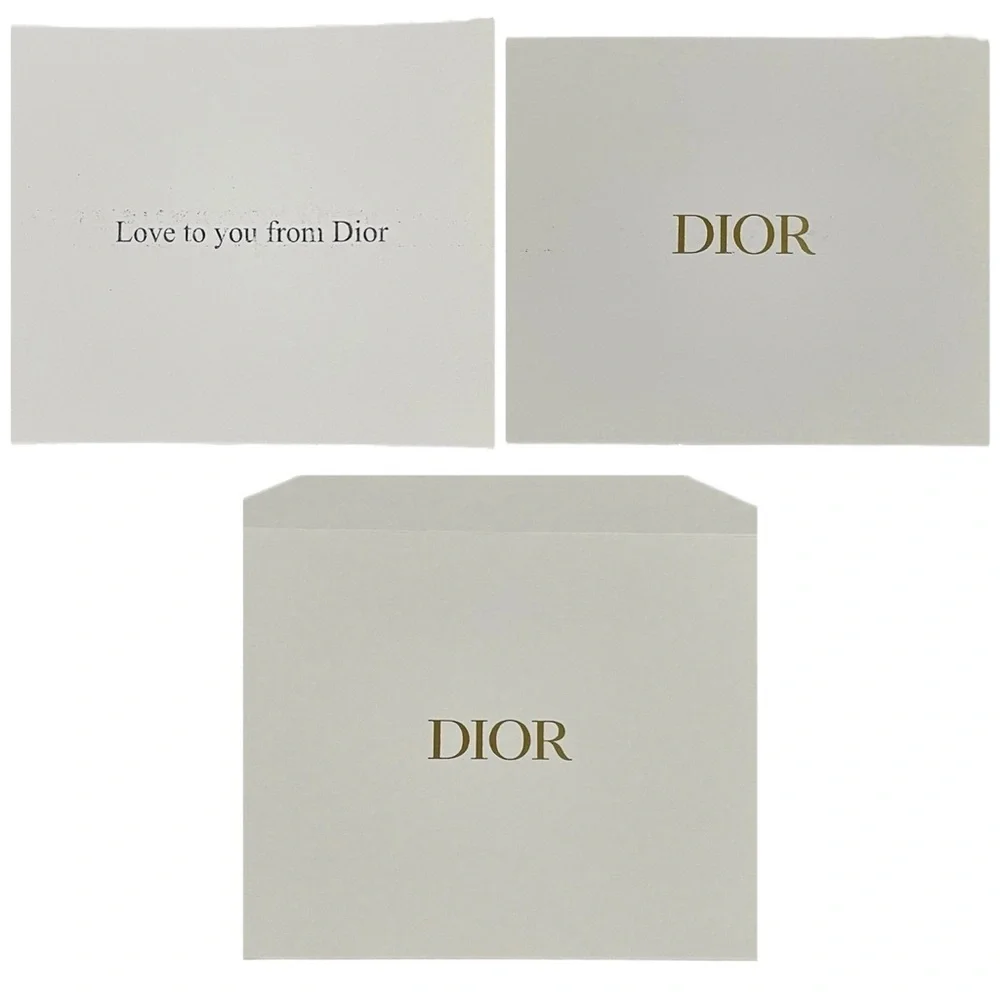 Set of 3 DIOR White Gold Gift Note Cards with Envelopes